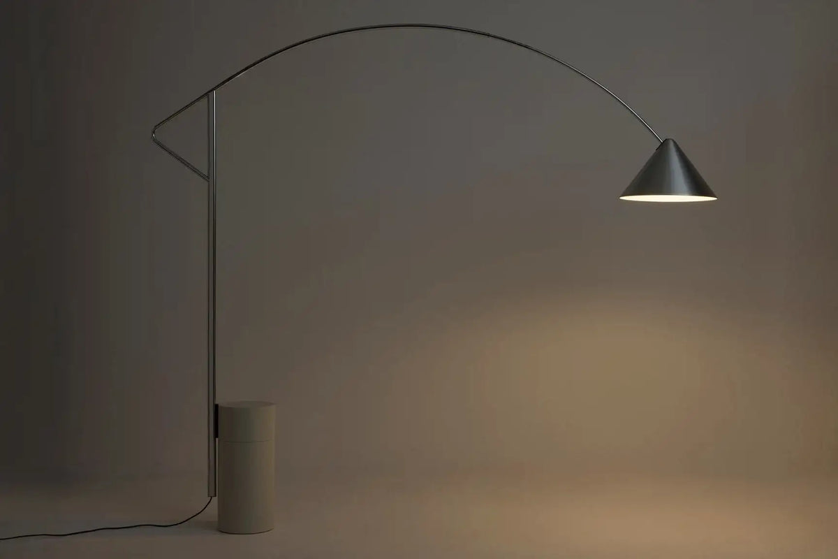 Hay Compass Floor Lamp - geborsteld aluminium