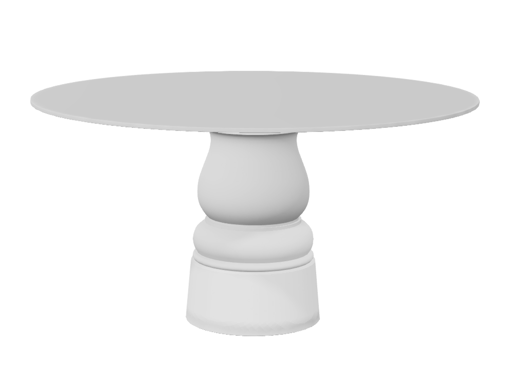 Container Table New Antiques HPL wit - Ø 140 cm.