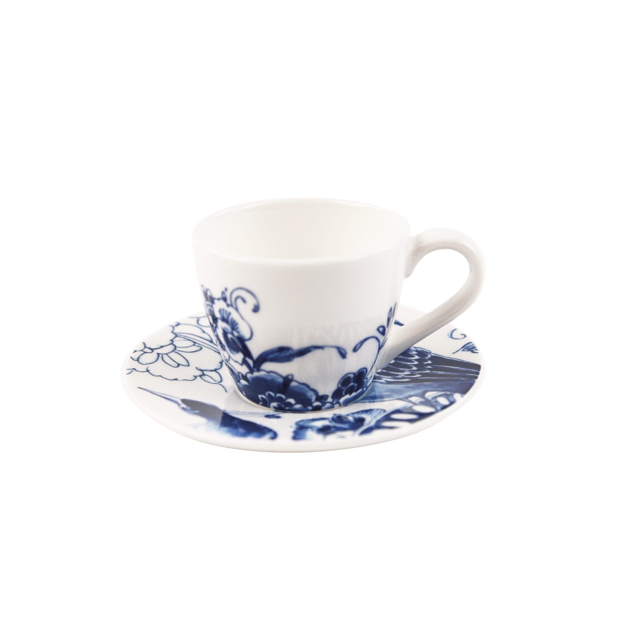 Royal Delft espressokop & schotel set van 2 - Peacock Symphony - kop & schotel set van 2