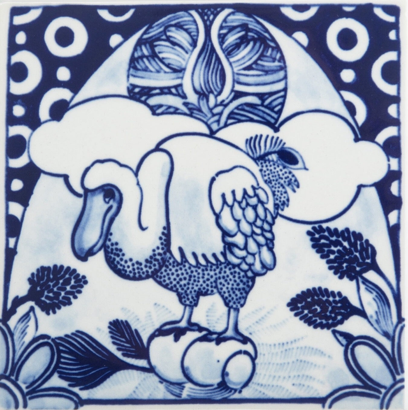 Royal Delft tegel the Extinct Animals - Dodo Pavone