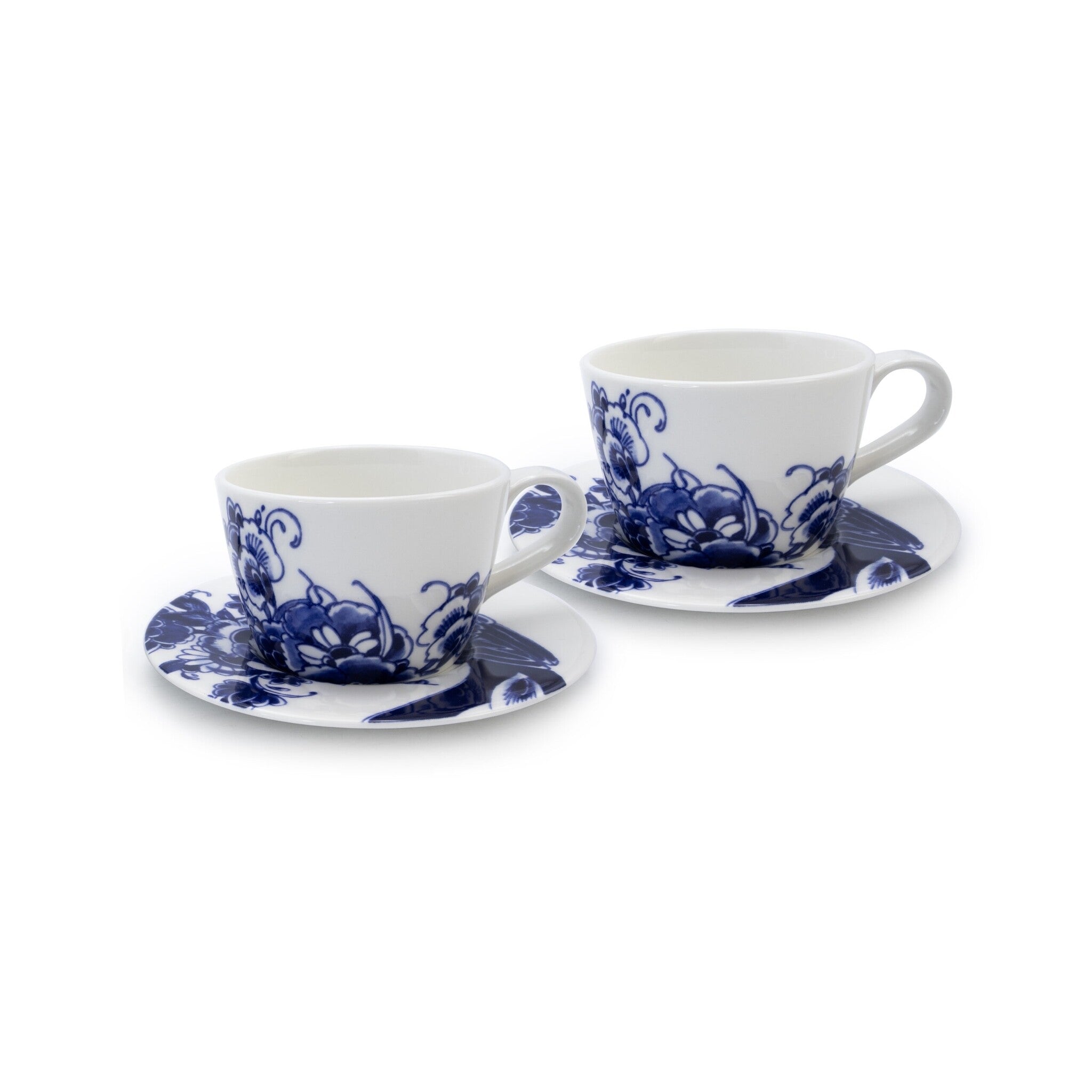 Royal Delft koffiekop- & schotel set van 2 - Peacock Symphony - kop & schotel set van 2