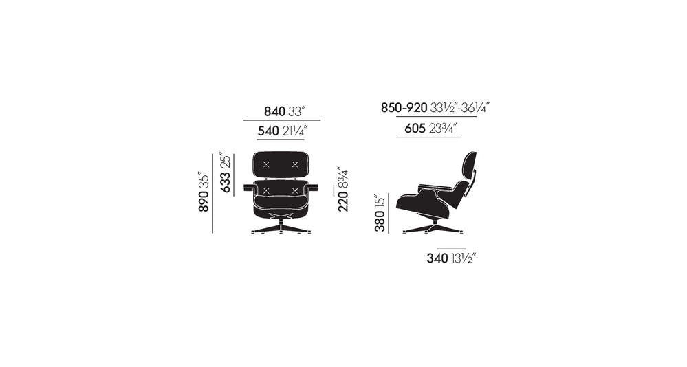 vitra Eames Lounge Chair & Ottoman - santos palisander - santos palisander & leder premium nero