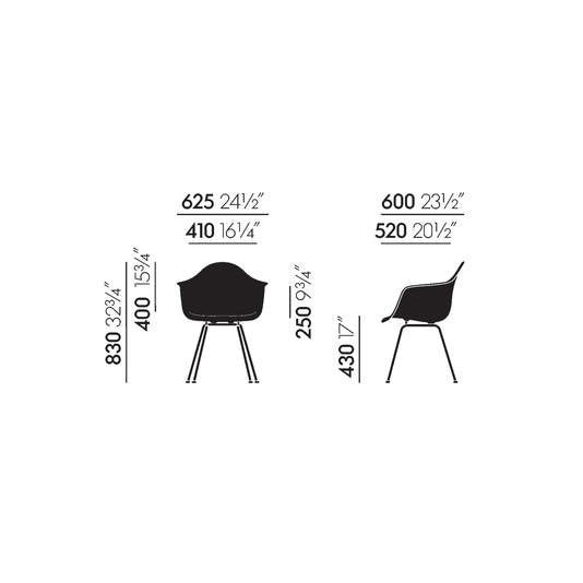 vitra Eames Fiberglass Armchair DAX - zwart