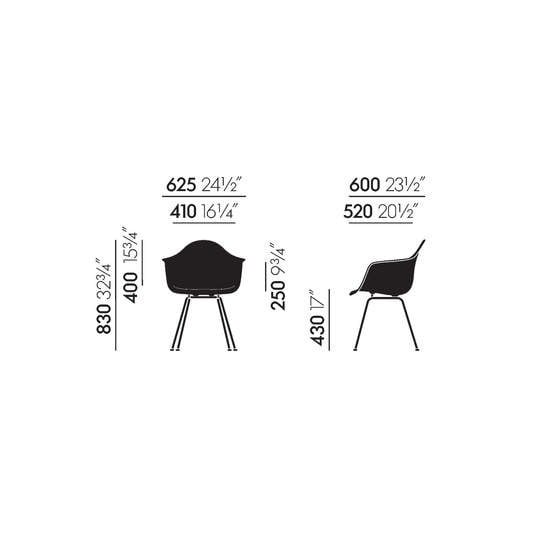 vitra Eames Fiberglass Armchair DAX - verchroomd