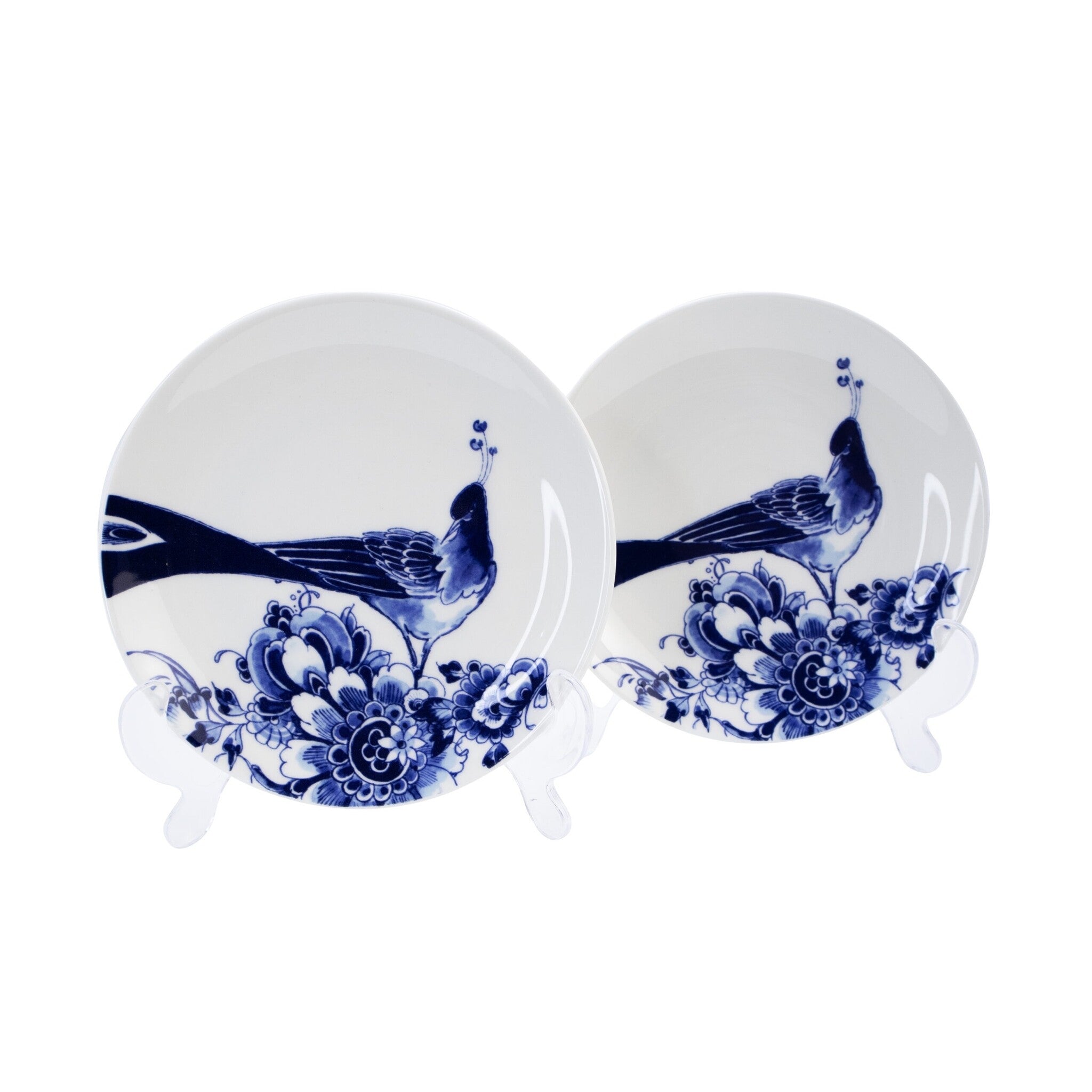 Royal Delft gebaksbordjes set van 2 - Peacock Symphony - gebaksbordje set van 2