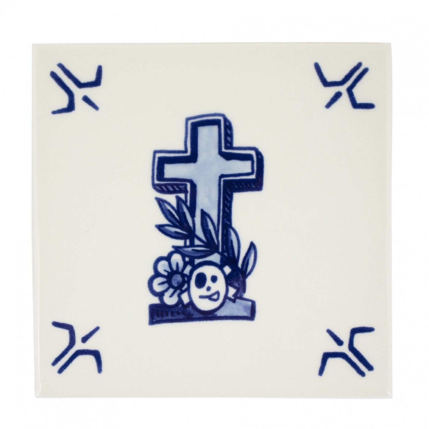 Royal Delft tegel Royal Blue Tattoo - faith