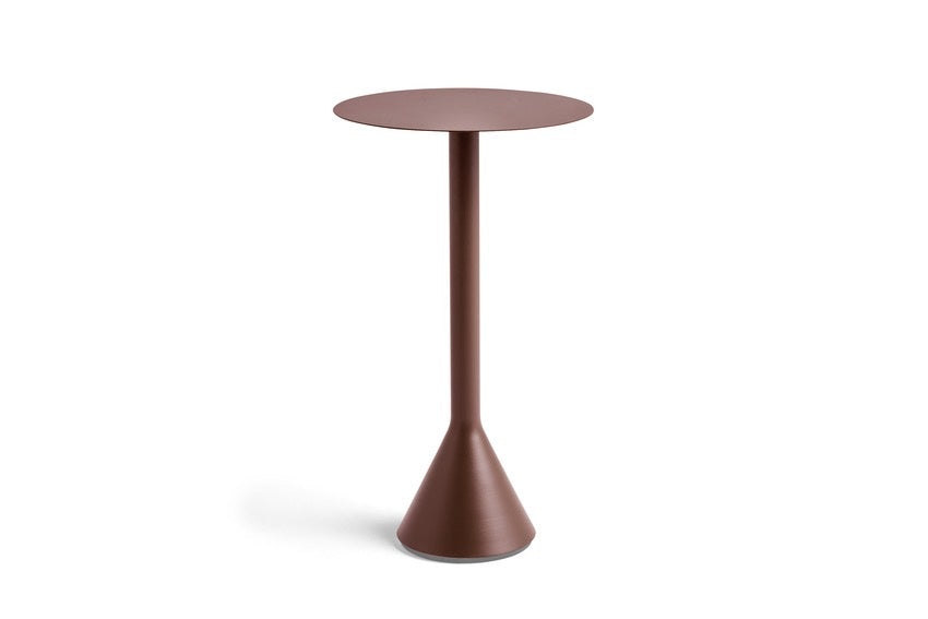 Hay Design tuintafel Palissade Cone - rond hoog - iron red Ø 60 cm.