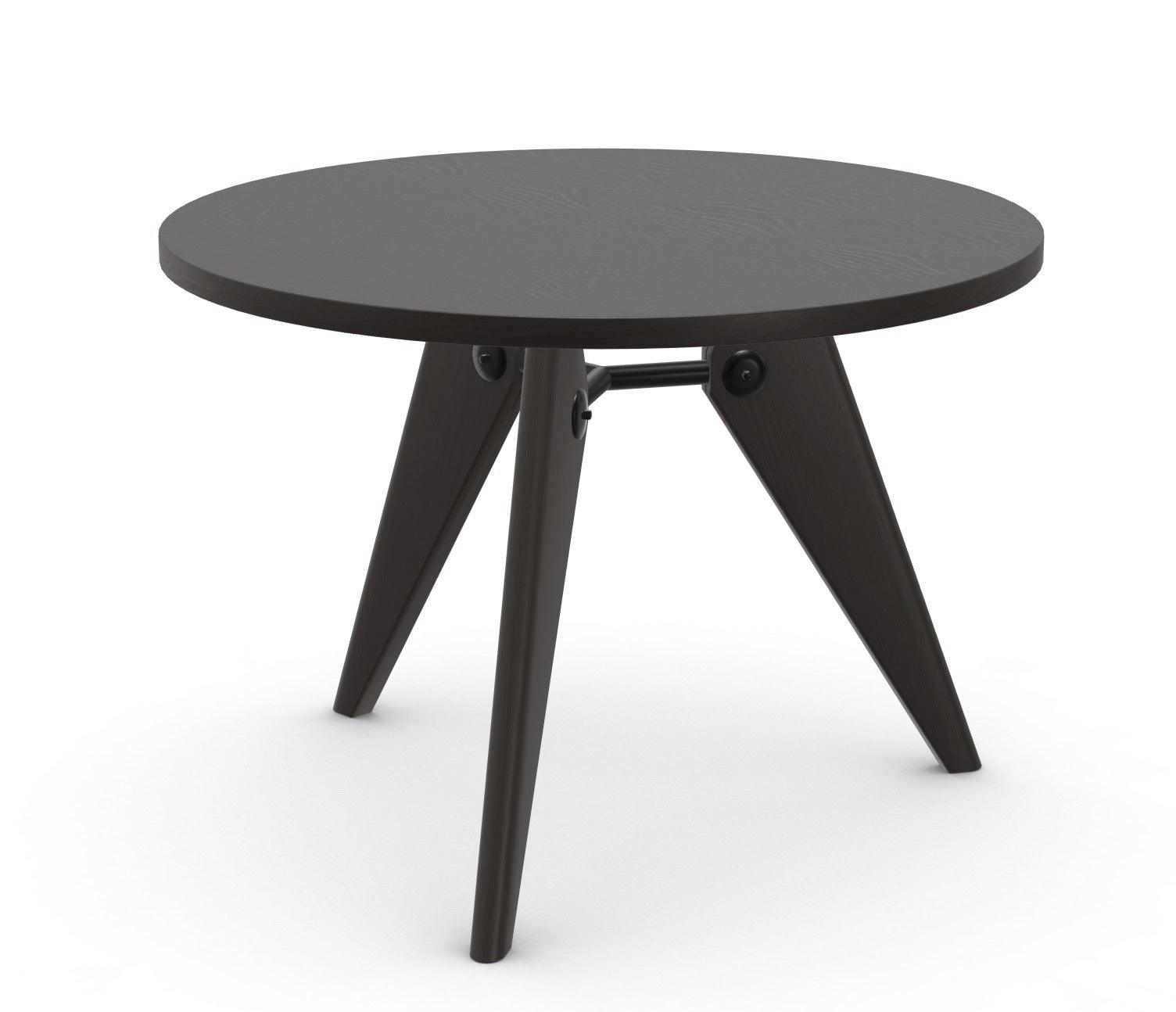 vitra tafel Guéridon - massief donker eiken - Ø 105 cm.