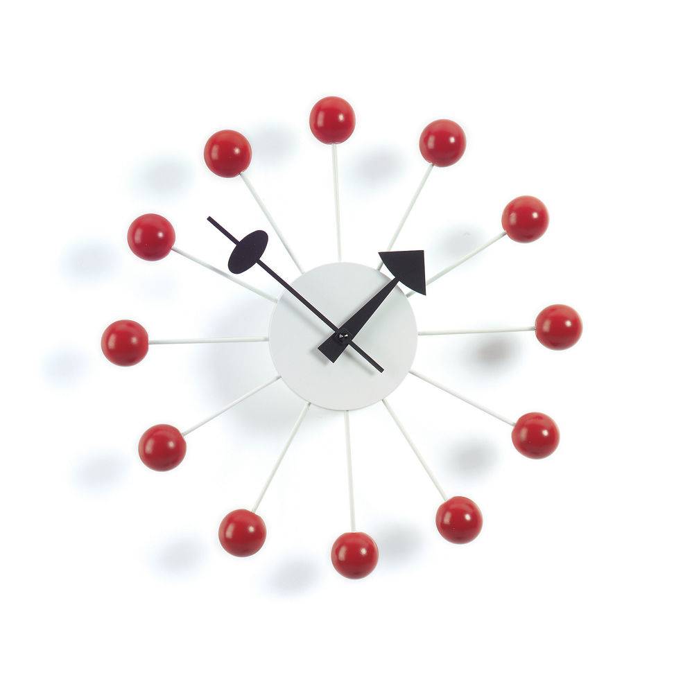 vitra Ball Clock - rood