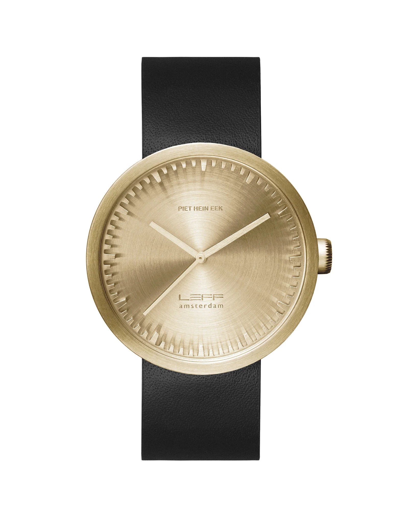 Leff Amsterdam Tube Watch D42 Horloge - Messing met Leren Band