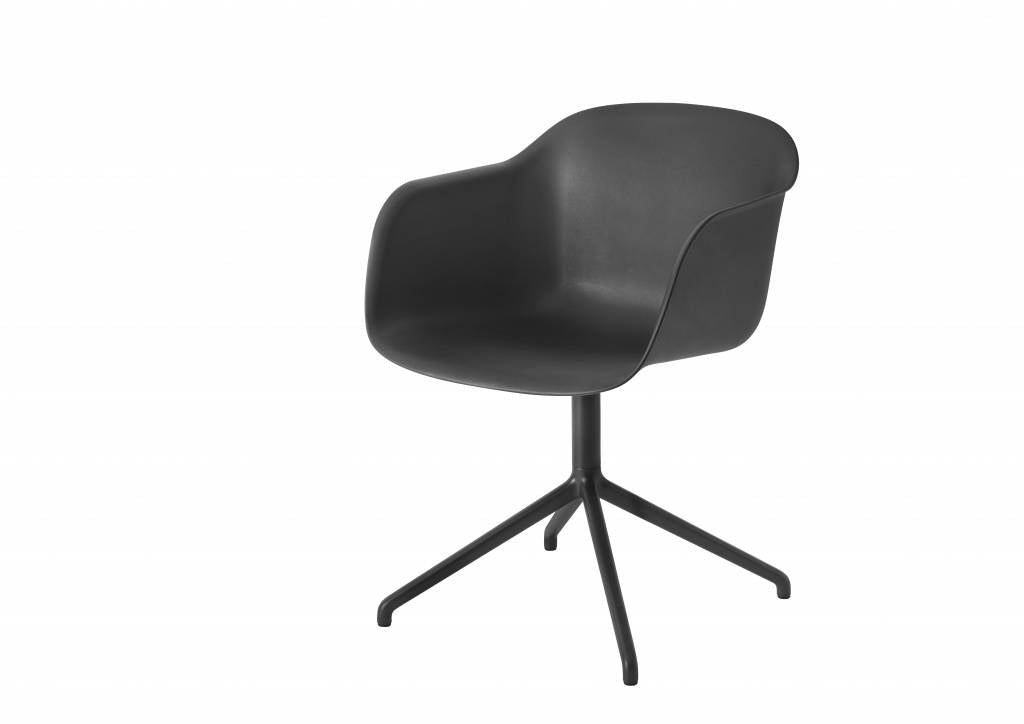 Muuto armstoel fiber - swivel base - zwart