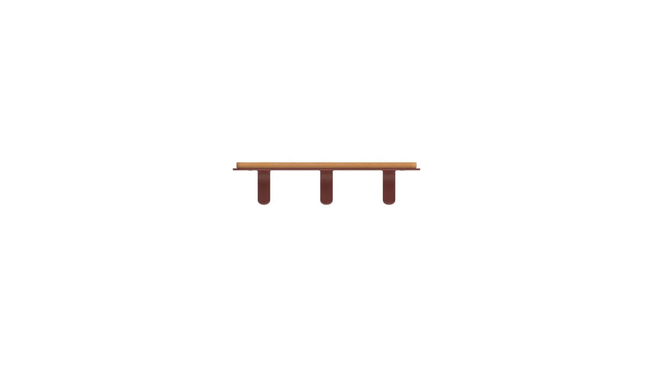 Houten plank met drie steunen, ideaal voor Kapstok Hooks - 3