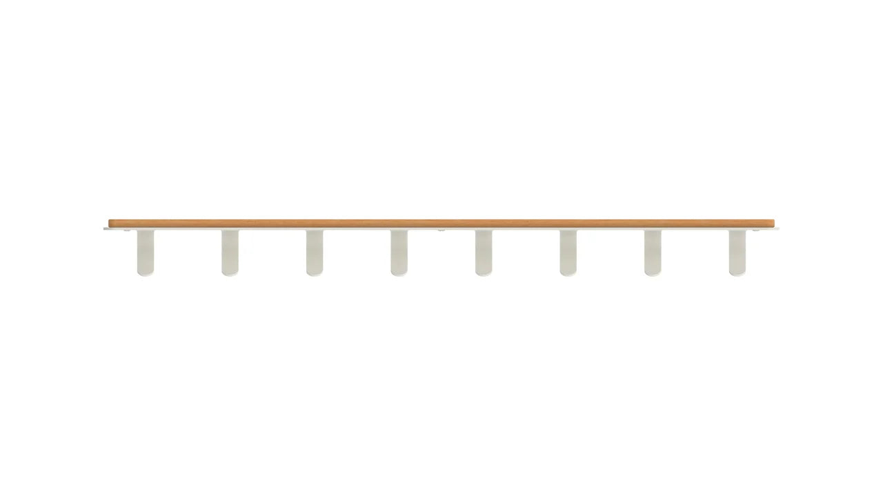 Houten kapstok met witte haakjes van het product Kapstok Hooks - 8