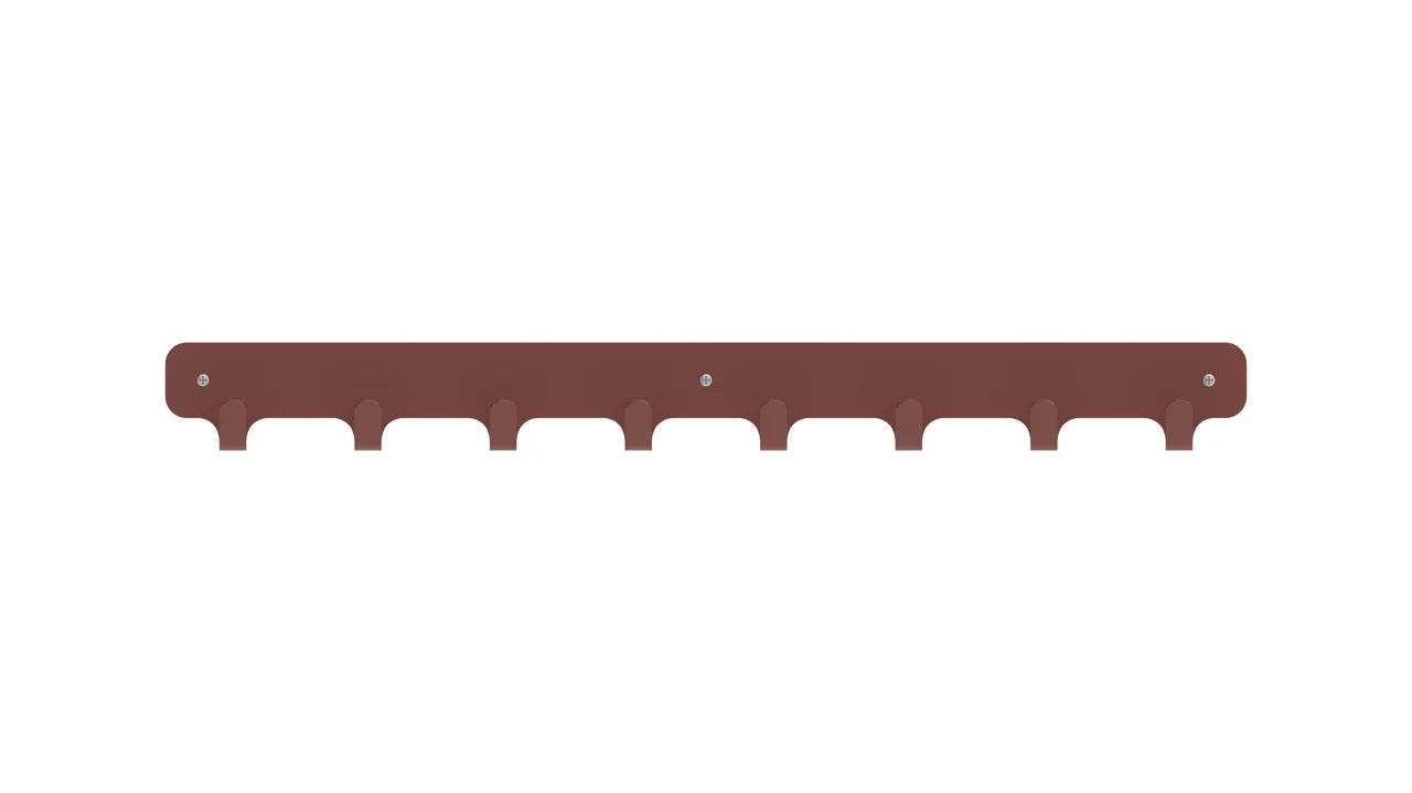 Maroon wandkapstok met zeven haken voor de ideale kapstok hooks oplossing