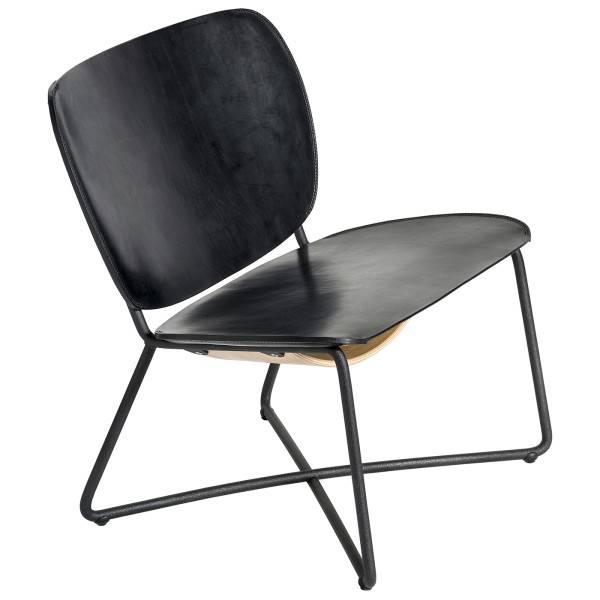 Functionals Miller Lounge chair - zwart frame - zwart leder