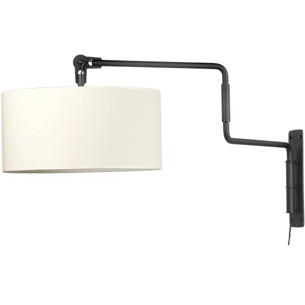 Functionals wandlamp Swivel - zwart - kap wit