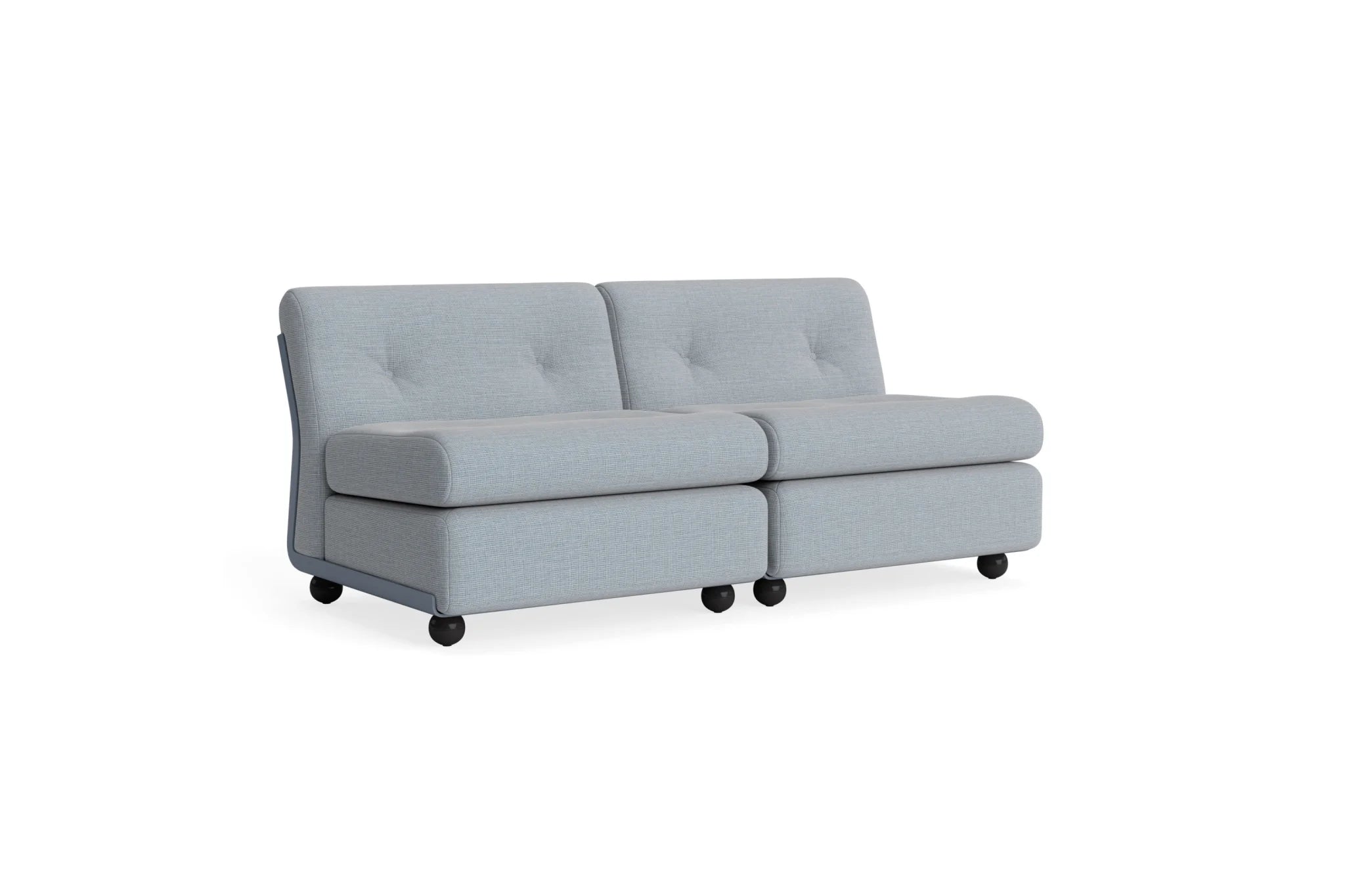 Hay Design Amanta Sofa stof 2 zits - Frost blue shell & Upholstery Naveli 723