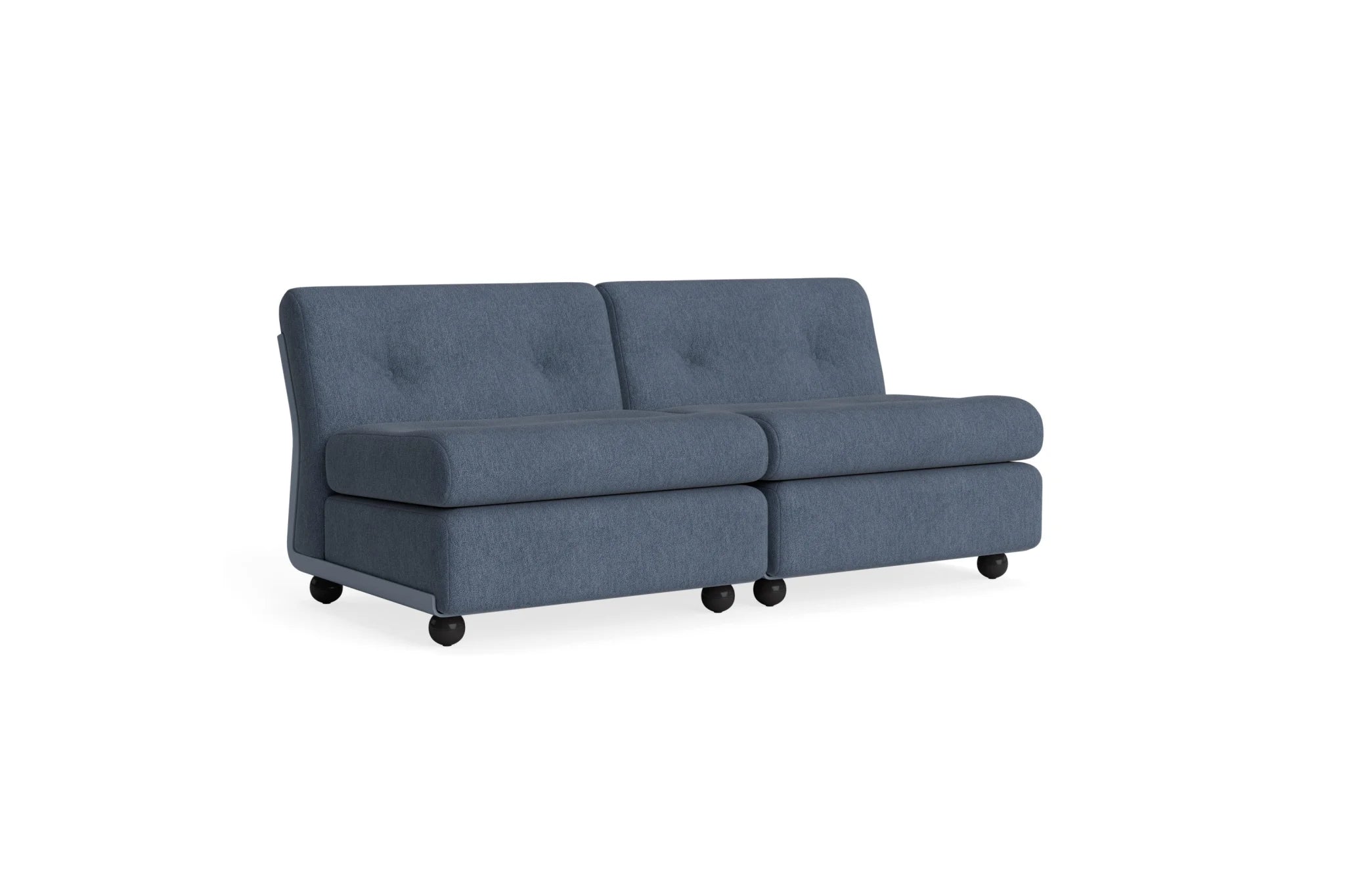 Hay Design Amanta Sofa stof 2 zits - Frost blue shell & Upholstery Turf Blue grey