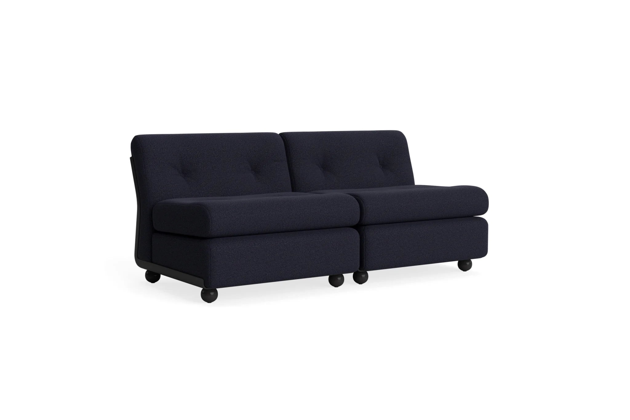 Hay Design Amanta Sofa stof 2 zits - Seater Anthracite & Shell Upholstery Turf Blue Red Mélange