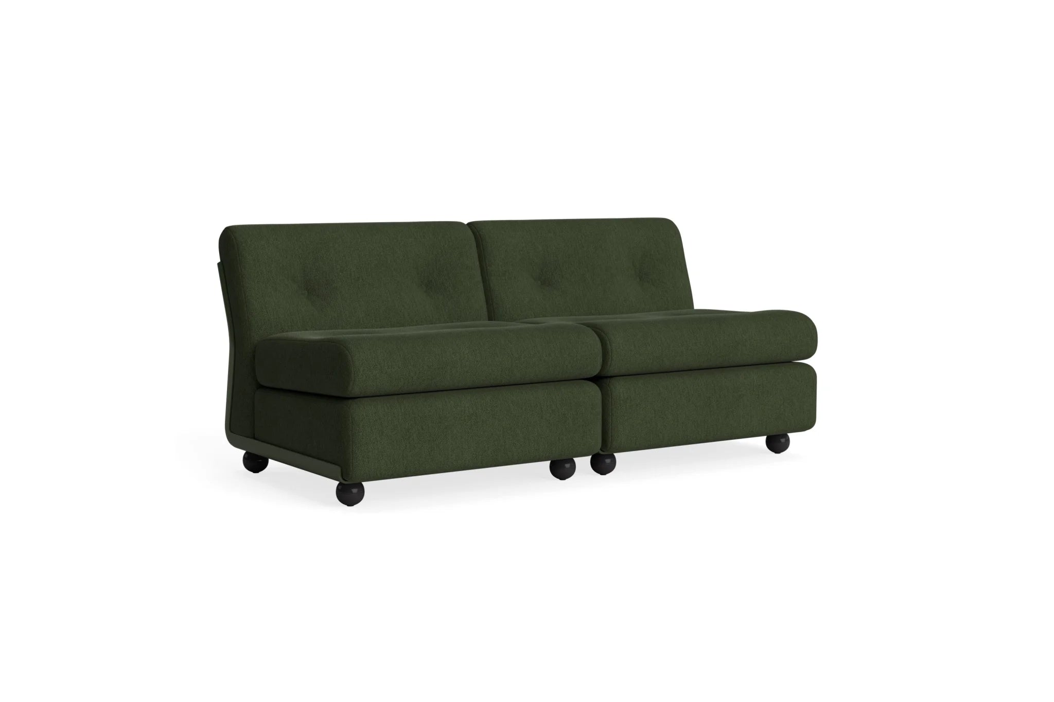 Hay Design Amanta Sofa stof 2 zits - Seater Bottle Green Shell & Upholstery-Turf-Dark Green