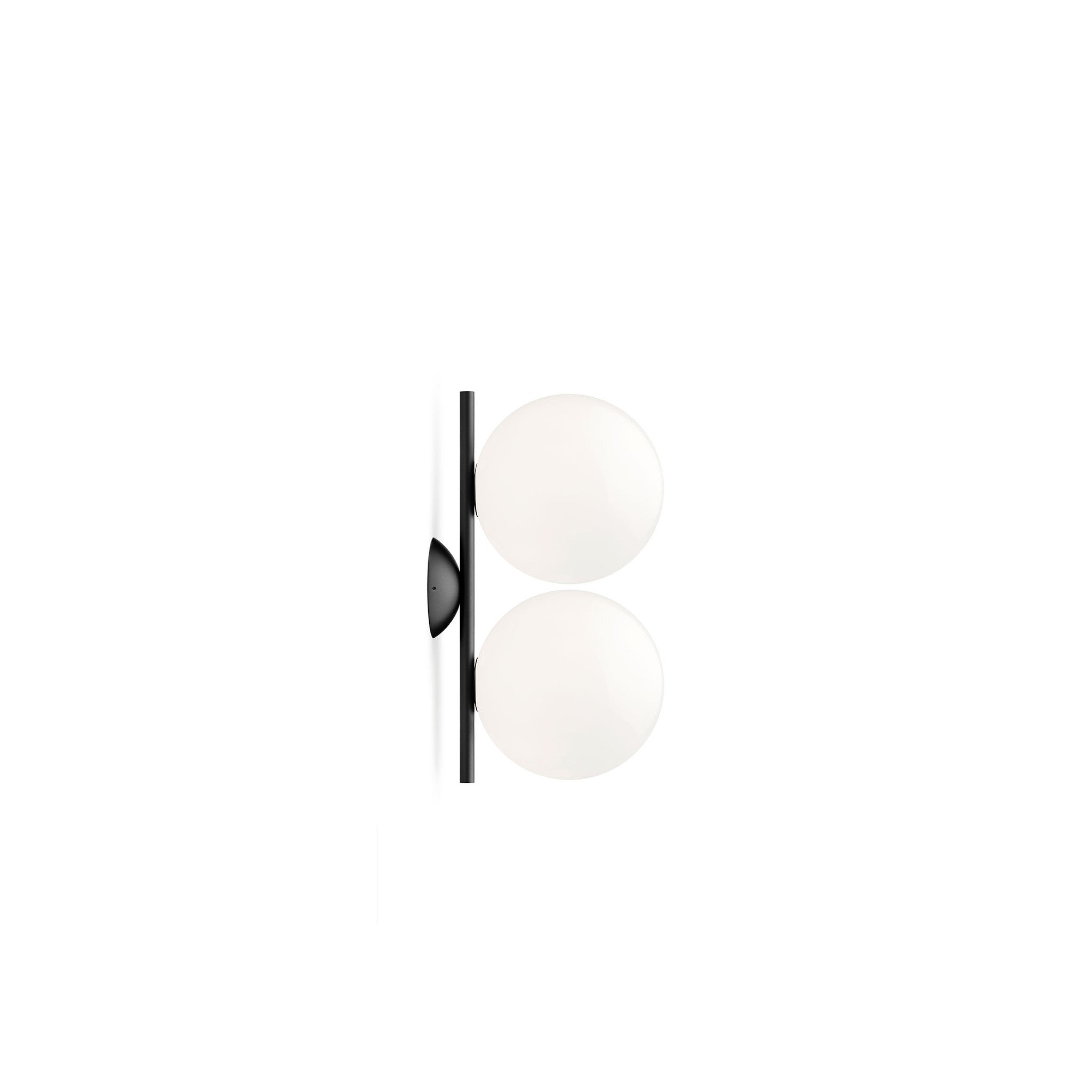 Flos plafond- en wandlamp IC Lights C/W1 Double - matzwart