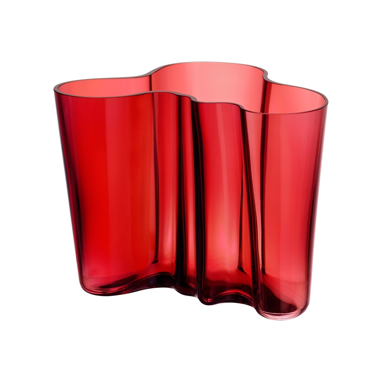 iittala Alvar Aalto vaas - 16 cm. hoog - cranberry