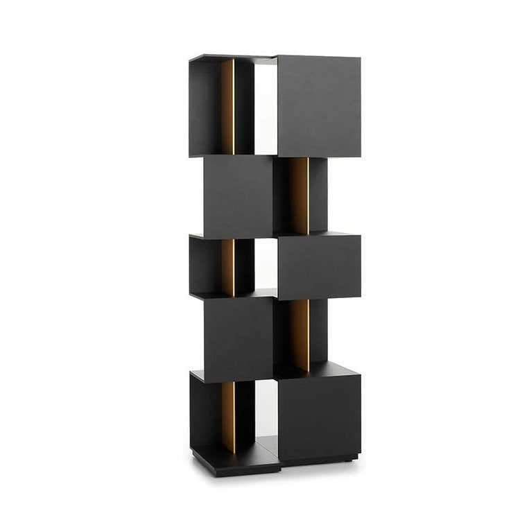 MDF Italia boekenkast Qubit - gold-black - gold - black