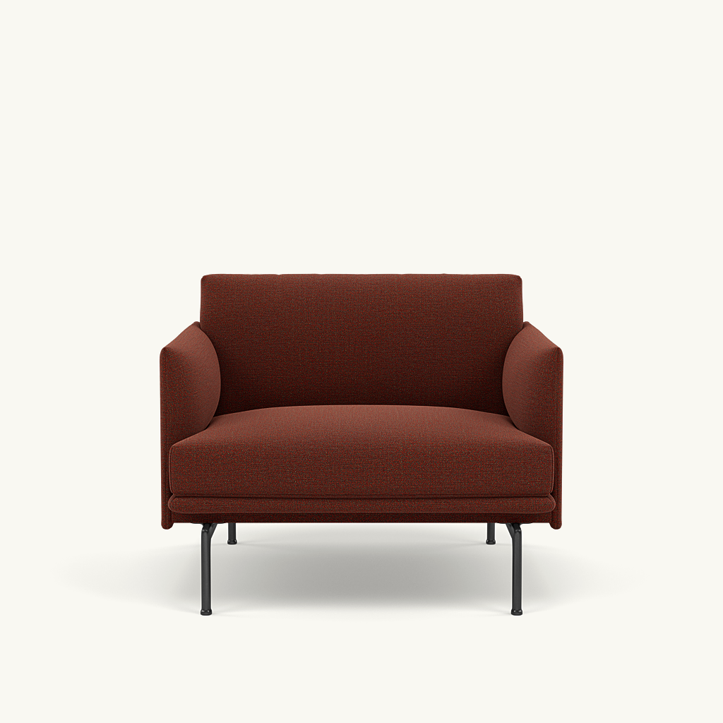 Muuto fauteuil Outline - Ecriture 580 met zwart onderstel