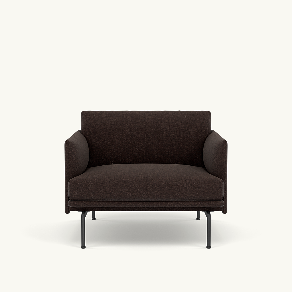 Muuto fauteuil Outline - Ecriture 380 met zwart onderstel