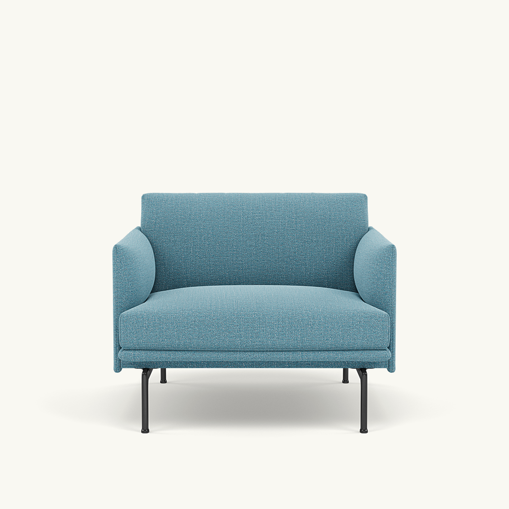 Muuto fauteuil Outline - Ecriture 760 met zwart onderstel