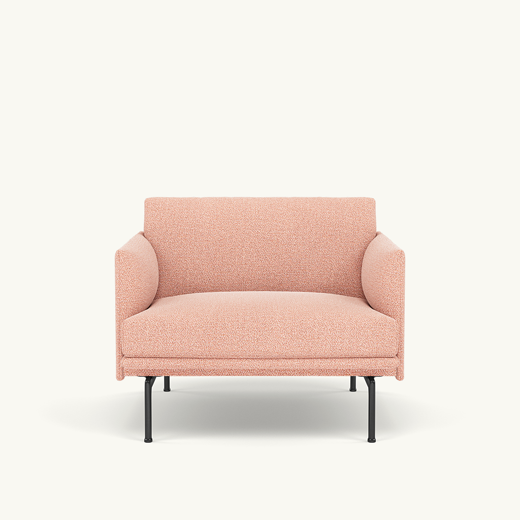 Muuto fauteuil Outline - Ecriture 640 met zwart onderstel