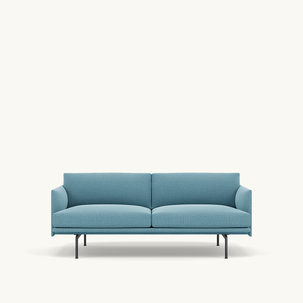 Muuto 2 zits sofa Outline - Ecriture 760 met zwart onderstel