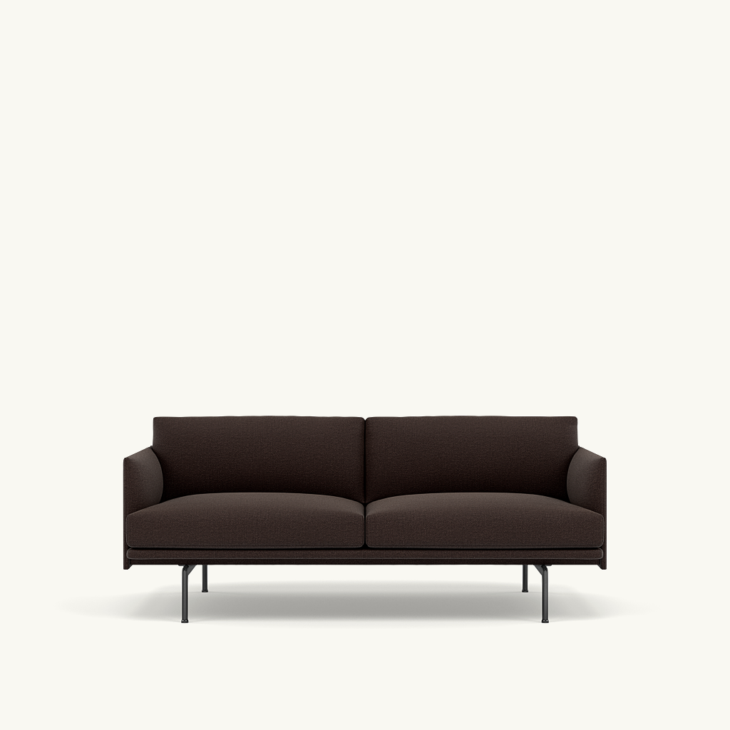 Muuto 2 zits sofa Outline - Ecriture 380 met zwart onderstel