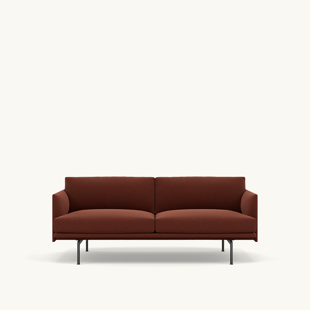 Muuto 2 zits sofa Outline - Ecriture 580 met zwart onderstel