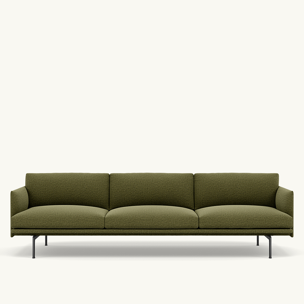 Muuto 3,5 zits sofa Outline - Ecriture 970 met zwart onderstel