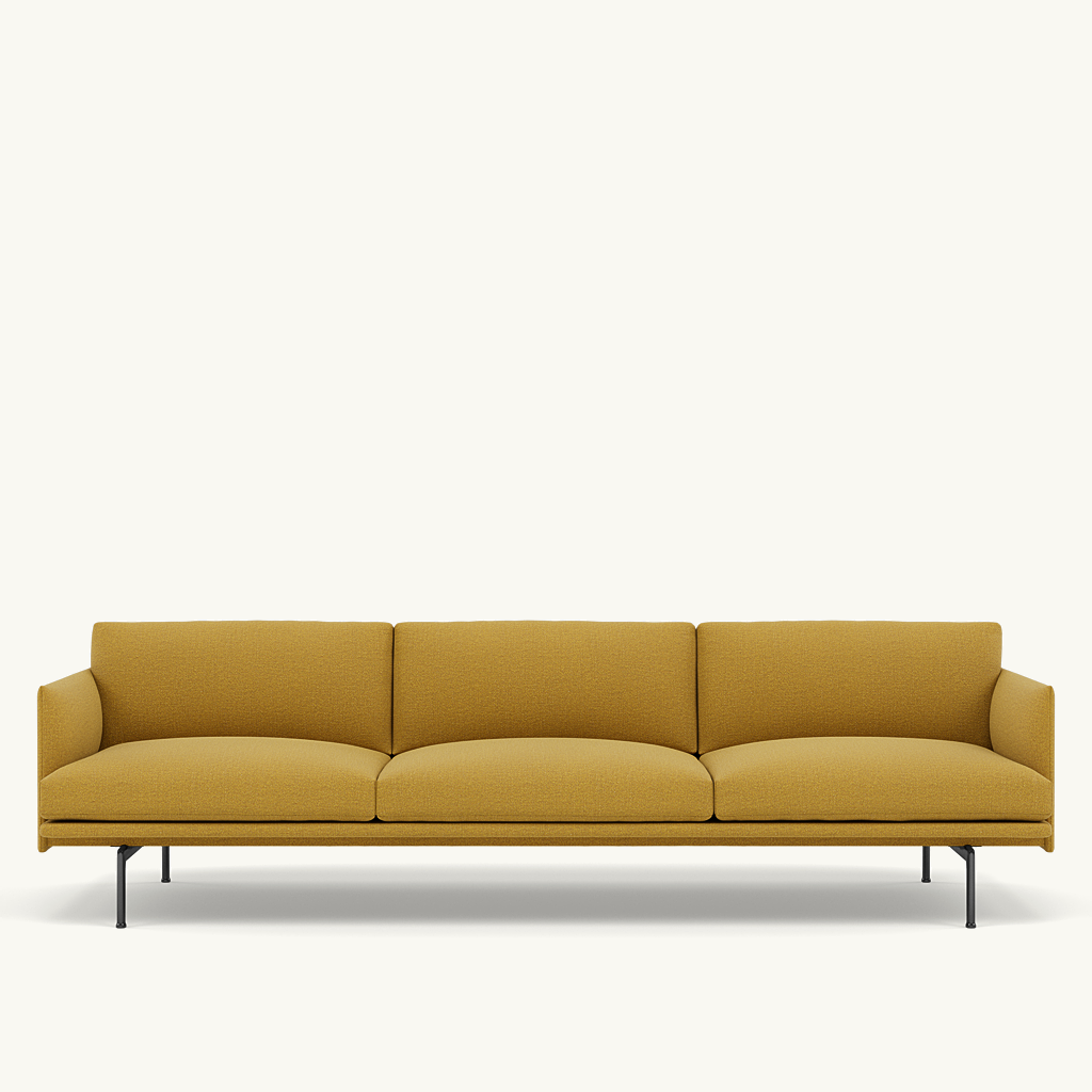 Muuto 3,5 zits sofa Outline - Ecriture 470 met zwart onderstel