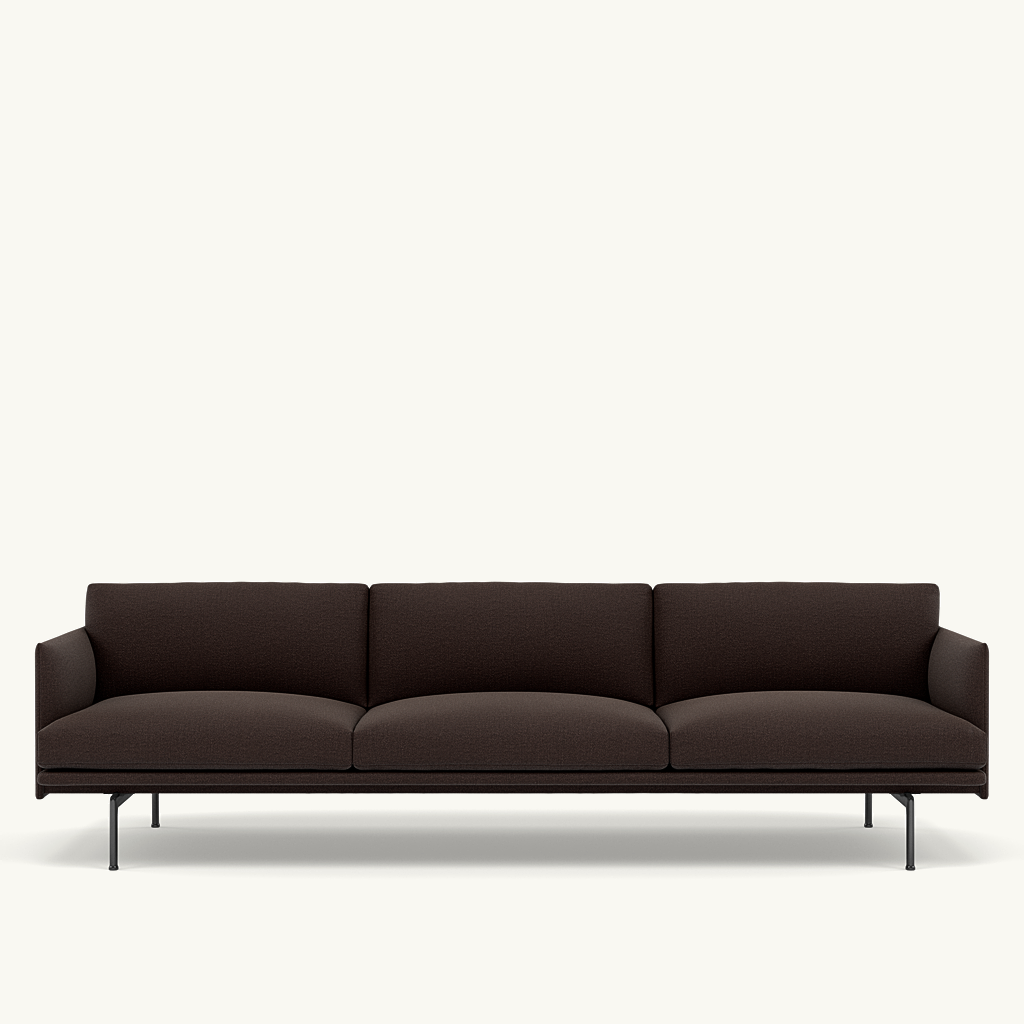 Muuto 3,5 zits sofa Outline - Ecriture 380 met zwart onderstel