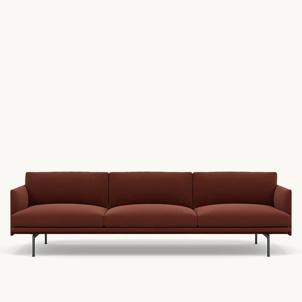 Muuto 3,5 zits sofa Outline - Ecriture 580 met zwart onderstel