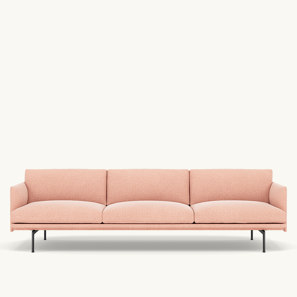 Muuto 3,5 zits sofa Outline - Ecriture 640 met zwart onderstel