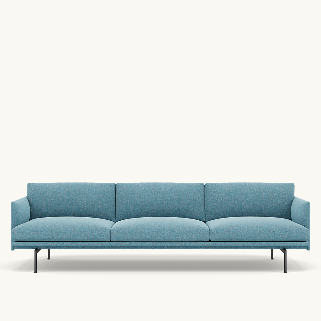 Muuto 3,5 zits sofa Outline - Ecriture 760 met zwart onderstel