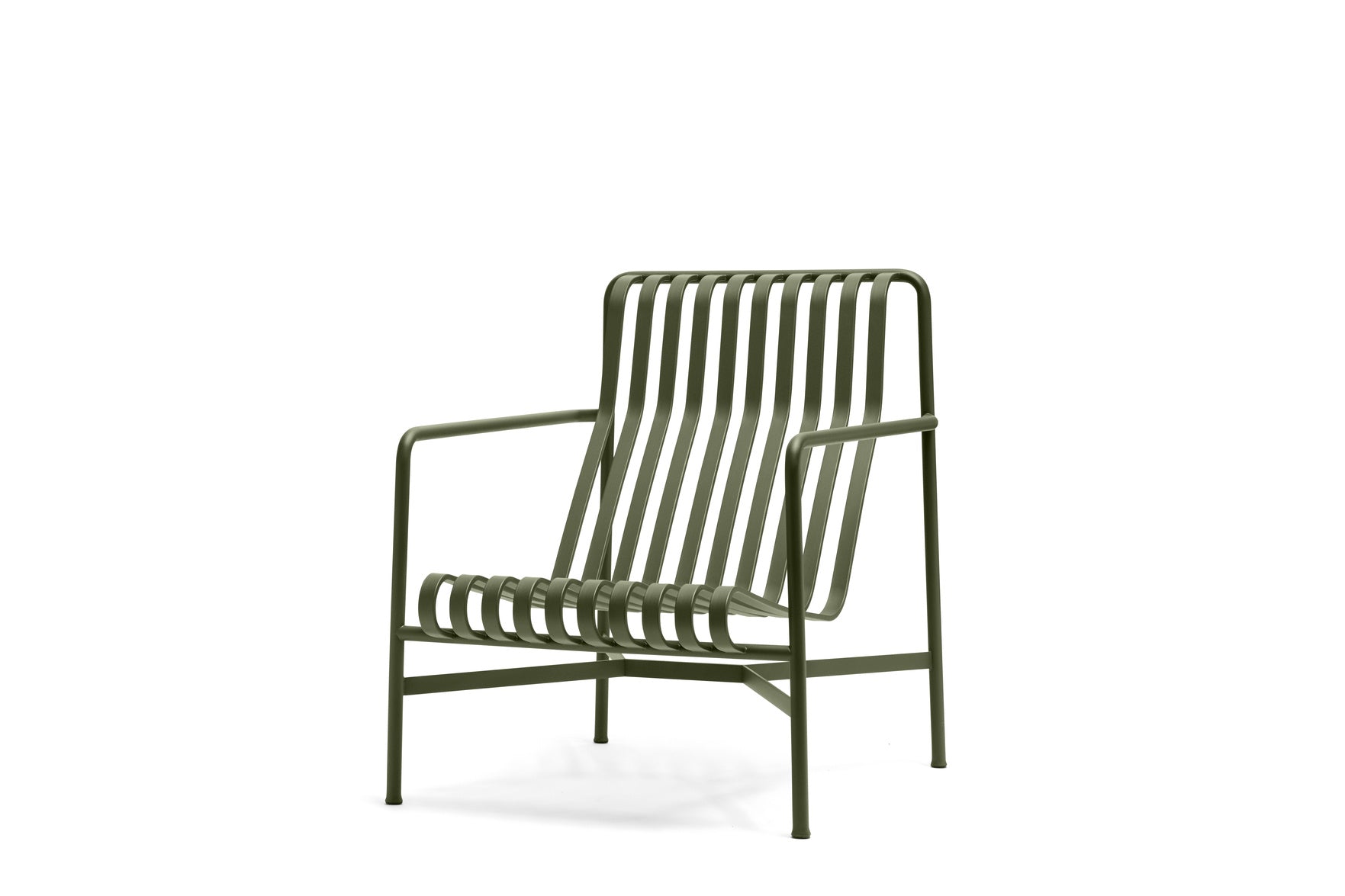 Hay Design lounge tuinstoel hoog Palissade met armleuning - olive