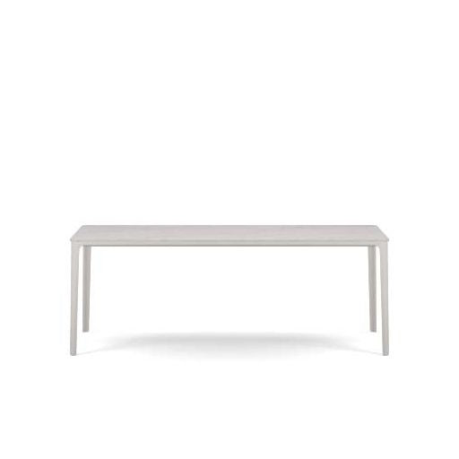 vitra Plate Dining Table - wit onderstel - Carrara marmer - 90 x 200 cm.