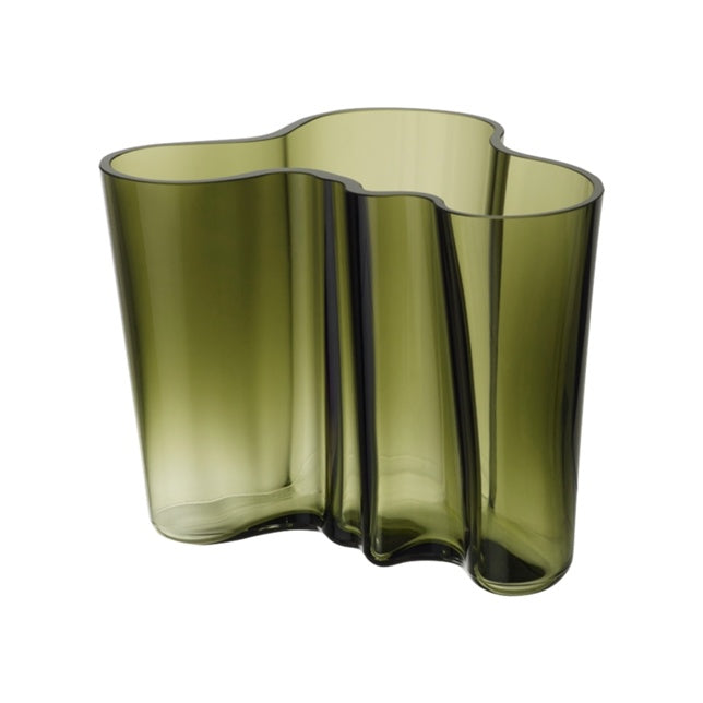 iittala Alvar Aalto vaas - 16 cm. hoog - mosgroen