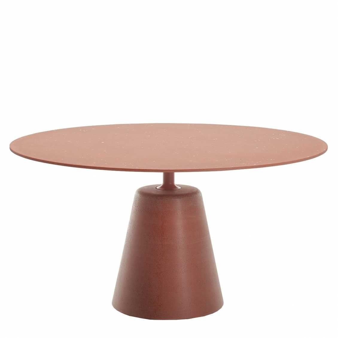 MDF Italia tafel Rock - Ø 140 cm. - stone chip cement terracotta