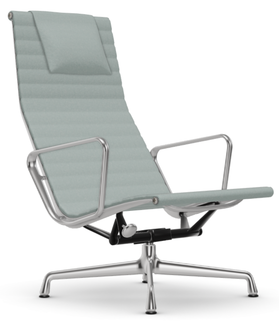 vitra Eames Aluminium Chair EA 124 - Hopsak - Hopsak 81 ice blue/ivory