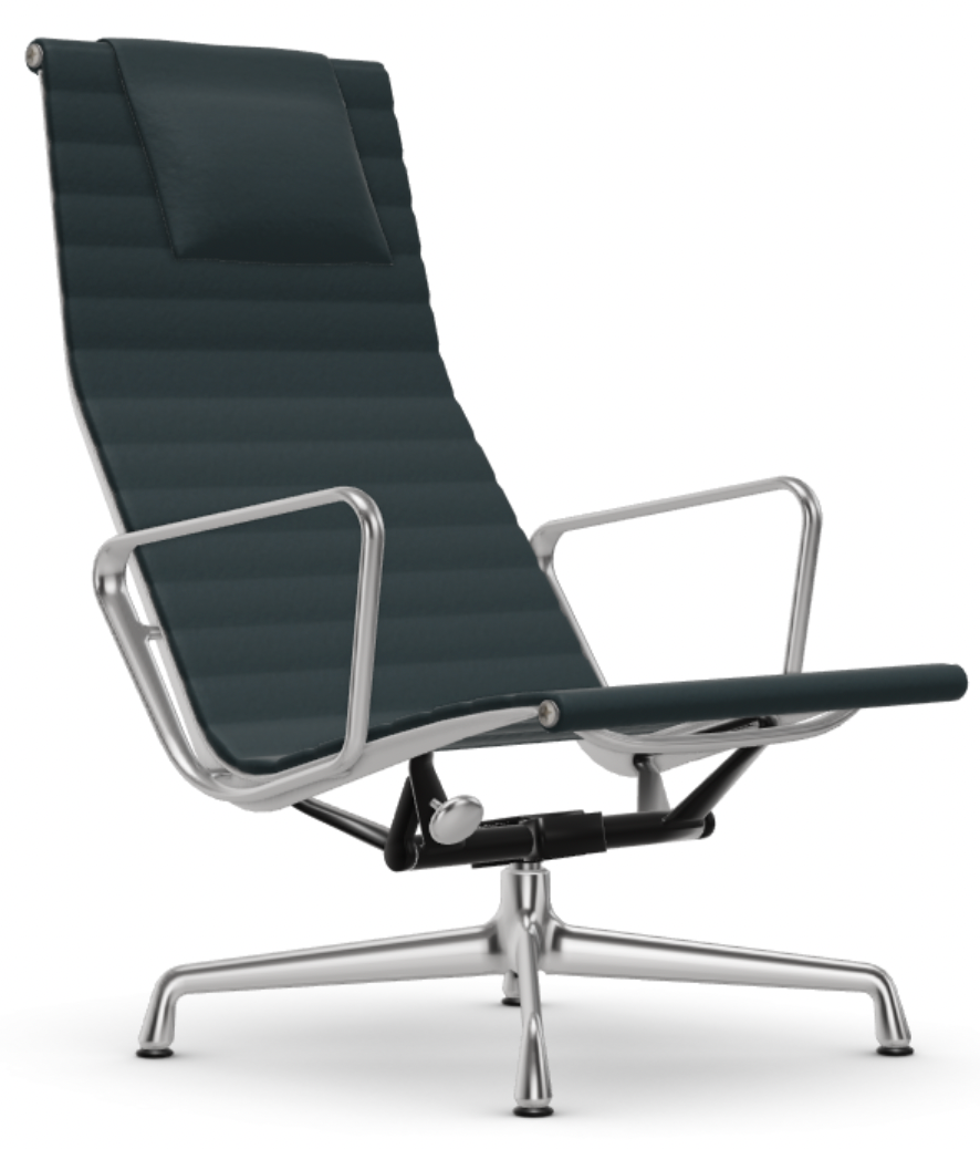 vitra Eames Aluminium Chair EA 124 - Hopsak - Hopsak 73 petrol/brown