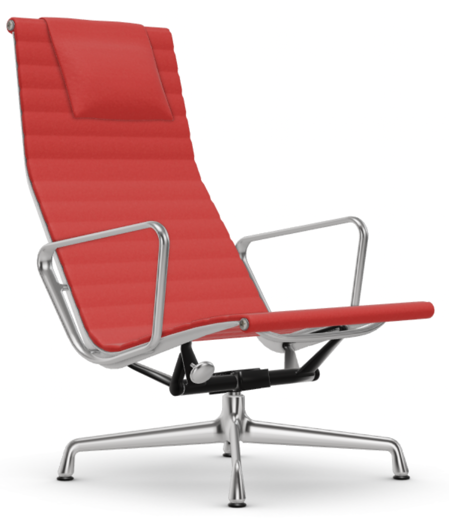 vitra Eames Aluminium Chair EA 124 - Hopsak - Hopsak 65 coral/poppy red