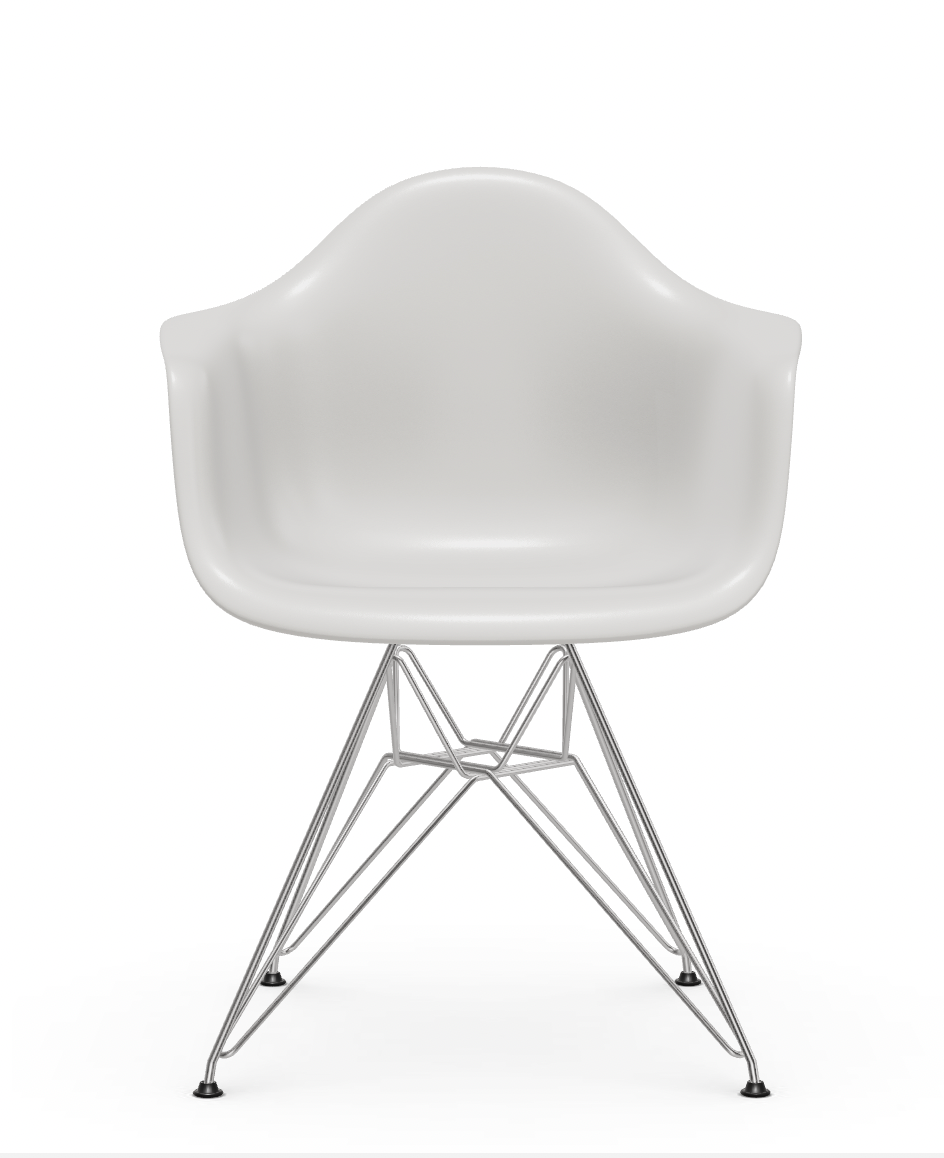 vitra Eames Plastic Armchair DAR RE - verchroomd - cotton white RE