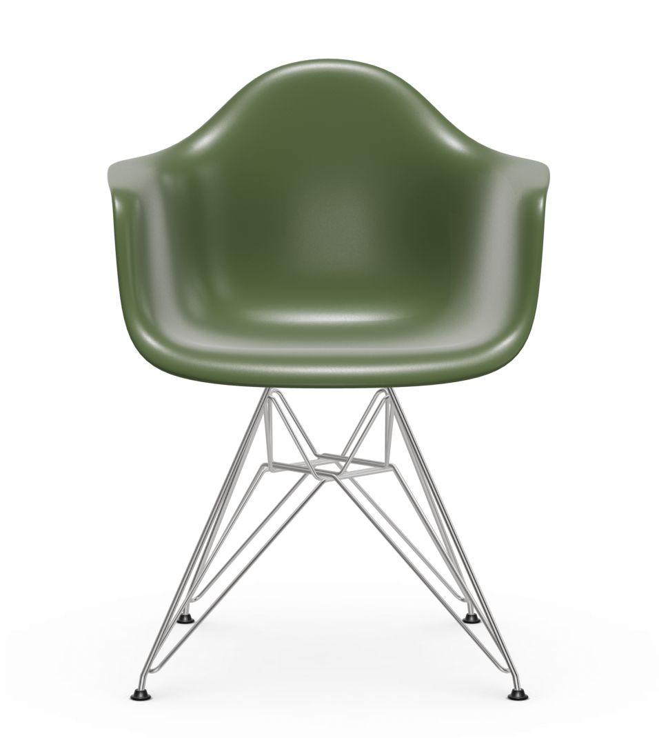 vitra Eames Plastic Armchair DAR RE - verchroomd - forest green RE