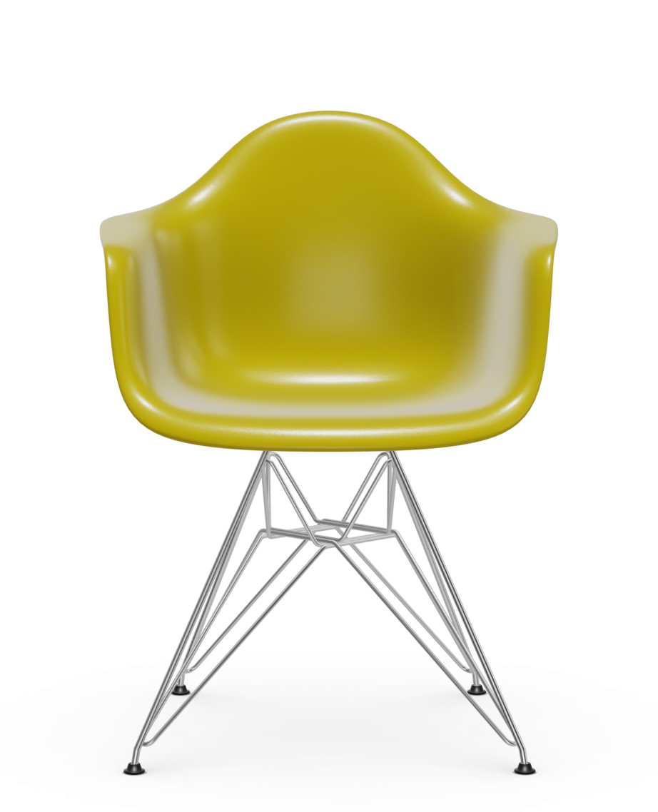 vitra Eames Plastic Armchair DAR RE - verchroomd - mustard RE